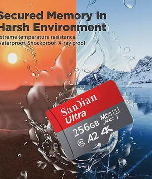 256GB Micro SDXC Kaart V30 4K Ultra HD - Hoge Snelheid Flash Geheugenkaart