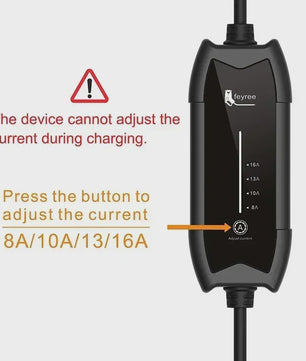 Feyree Draagbare EV Charger 3.5kW Type 2, 16A, 5m Kabel - Instelbare Stroomsterkte