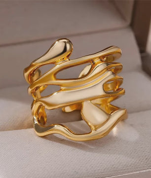 Luxe Gouden Ringen Set: Zirkonia & Boze Oog Design - Verstelbaar & Trendy