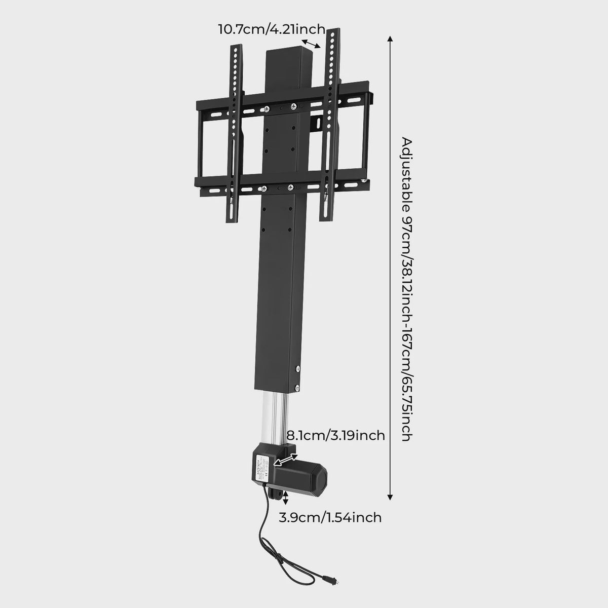 Elektrische TV-standaard Vloer met Afstandsbediening - In Hoogte Verstelbaar voor 26-57 inch TV's