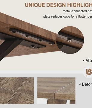 Moderne Rechthoekige Eettafel 140x80cm met Zwart Metalen Onderstel - Geschikt voor 4-6 Personen