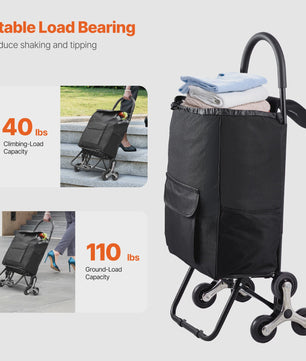 Opvouwbare Boodschappentrolley 36L met Trapliftfunctie - Draagkracht tot 50kg