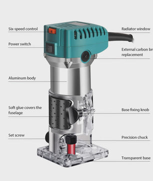 Krachtige 1380W Elektrische Hout Router & Trimmer voor Frezen, Graveren en Frezen