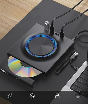 Draagbare Externe USB 3.0 Blu-ray/DVD Brander voor Laptop & Desktop