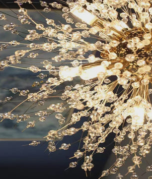 Moderne Kristallen Plafondlamp Ster Vuurbal Dandelion - Sfeervol LED Licht voor Woonkamer & Restaurant