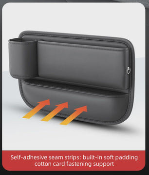 Universele Autostoel Opbergbox met Bekerhouder - Leer - Crevice Organizer