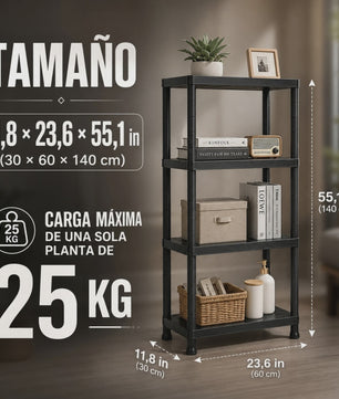 Modulaire Zwarte Kunststof Planken - 3, 4 of 5 Niveaus - Waterdicht & Eenvoudig te Monteren