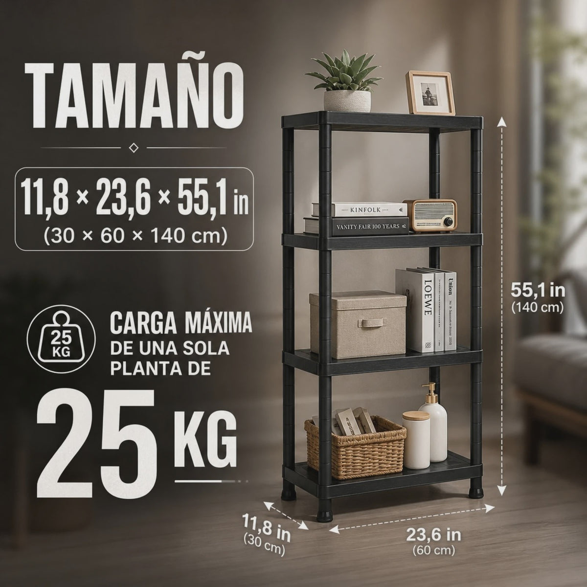 Modulaire Zwarte Kunststof Planken - 3, 4 of 5 Niveaus - Waterdicht & Eenvoudig te Monteren