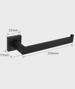 Mat Zwart Handdoekrek 304 RVS - Wandmontage, Heavy Duty Badkamer Accessoire