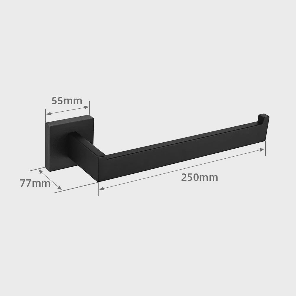 Mat Zwart Handdoekrek 304 RVS - Wandmontage, Heavy Duty Badkamer Accessoire