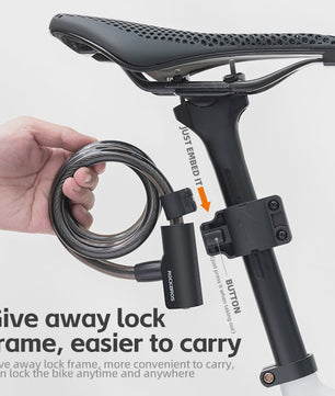 ROCKBROS Draagbaar Fiets Kabel Diefstalbeveiliging Slot met Sleutels - Zinc Alloy