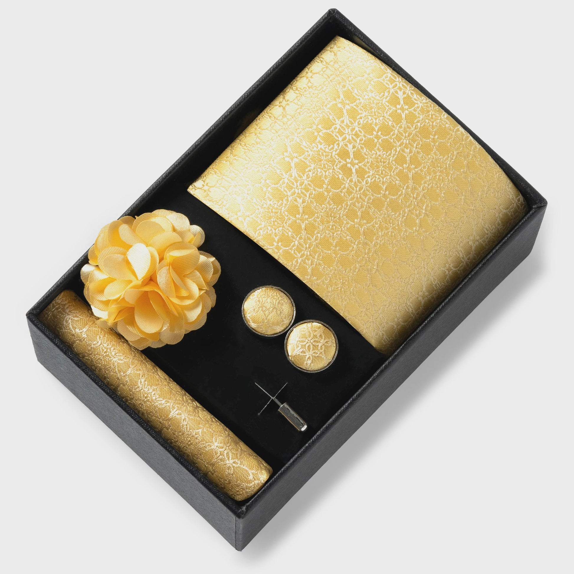 Luxe Heren Cadeauset: Strikdas, Zakdoek, Manchetknopen, Clip & Broche - Perfect voor Bruiloft & Feest