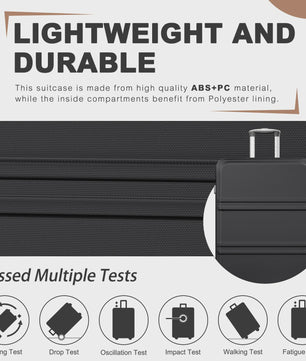KONO Lichtgewicht ABS+PC Koffer met 4 Twin Wheels en TSA Slot - 36L tot 141L