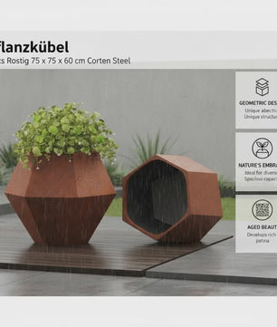 Set van 2 Roestvrij Stalen Plantenbakken 75x75x60 cm - Stijlvol voor Buiten, Tuin & Terras