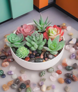 Set Gepolijste Kristalstenen - Multi-Color Tumblestones voor Decoratie & Meditatie