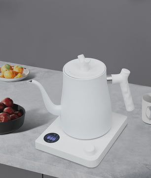 Elektrische Waterkoker 1L - 1000W - Instelbare Temperatuur (40-100°C) - LED Display - Wit/Zwart