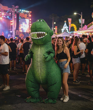 Opblaasbaar T-Rex Dino Kostuum voor Volwassenen - Mascot Feest Outfit
