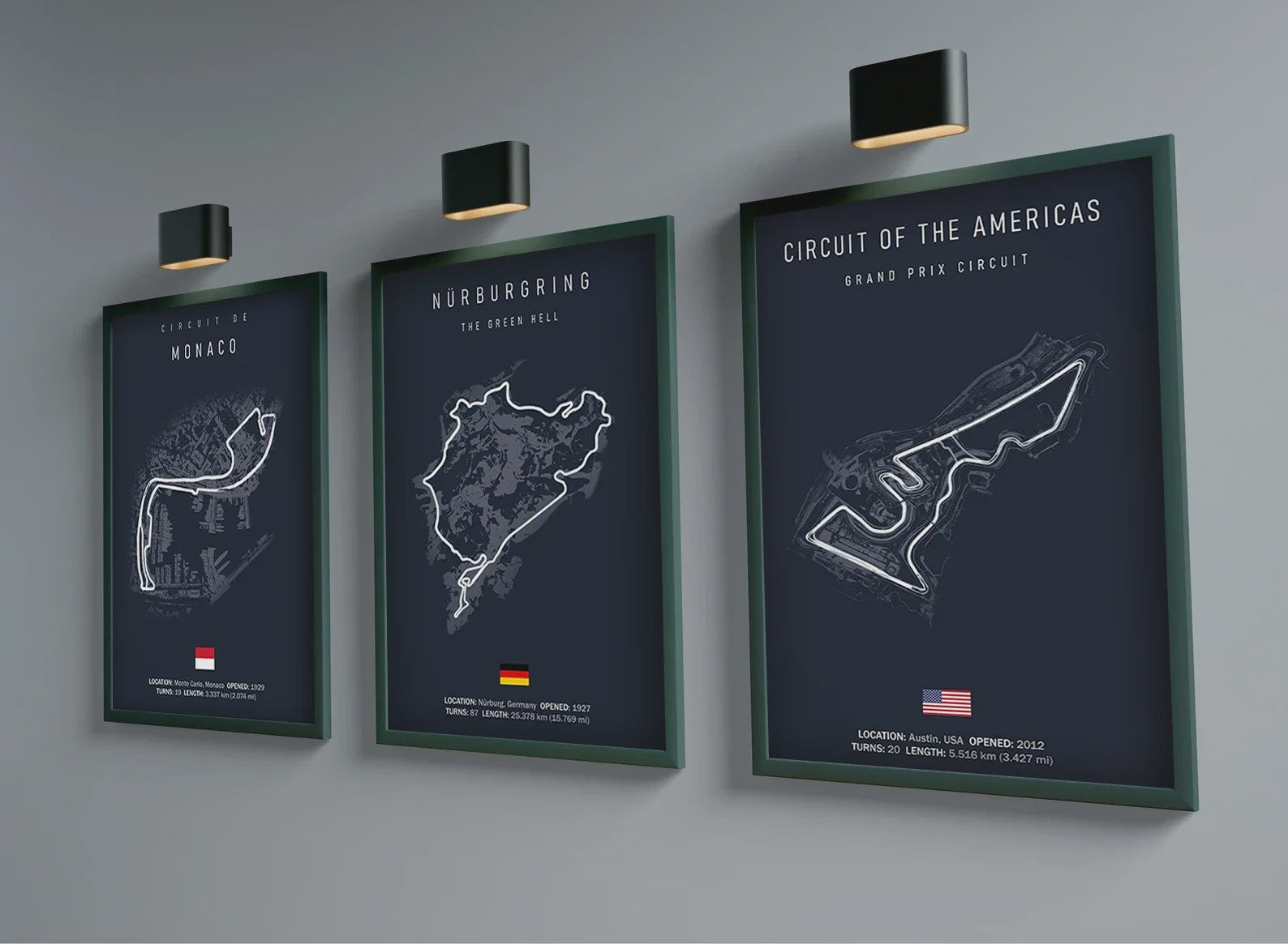 F1 Circuit Poster: Monaco Imola Track Art - Stijlvolle Motorsport Wall Art
