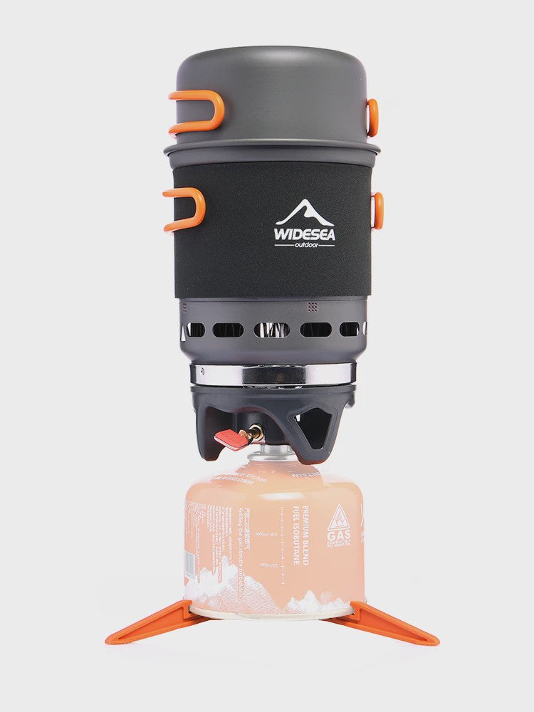 Widesea Complete Kampeer Kookset met Gasbrander en Warmtewisselaar - 1.5L