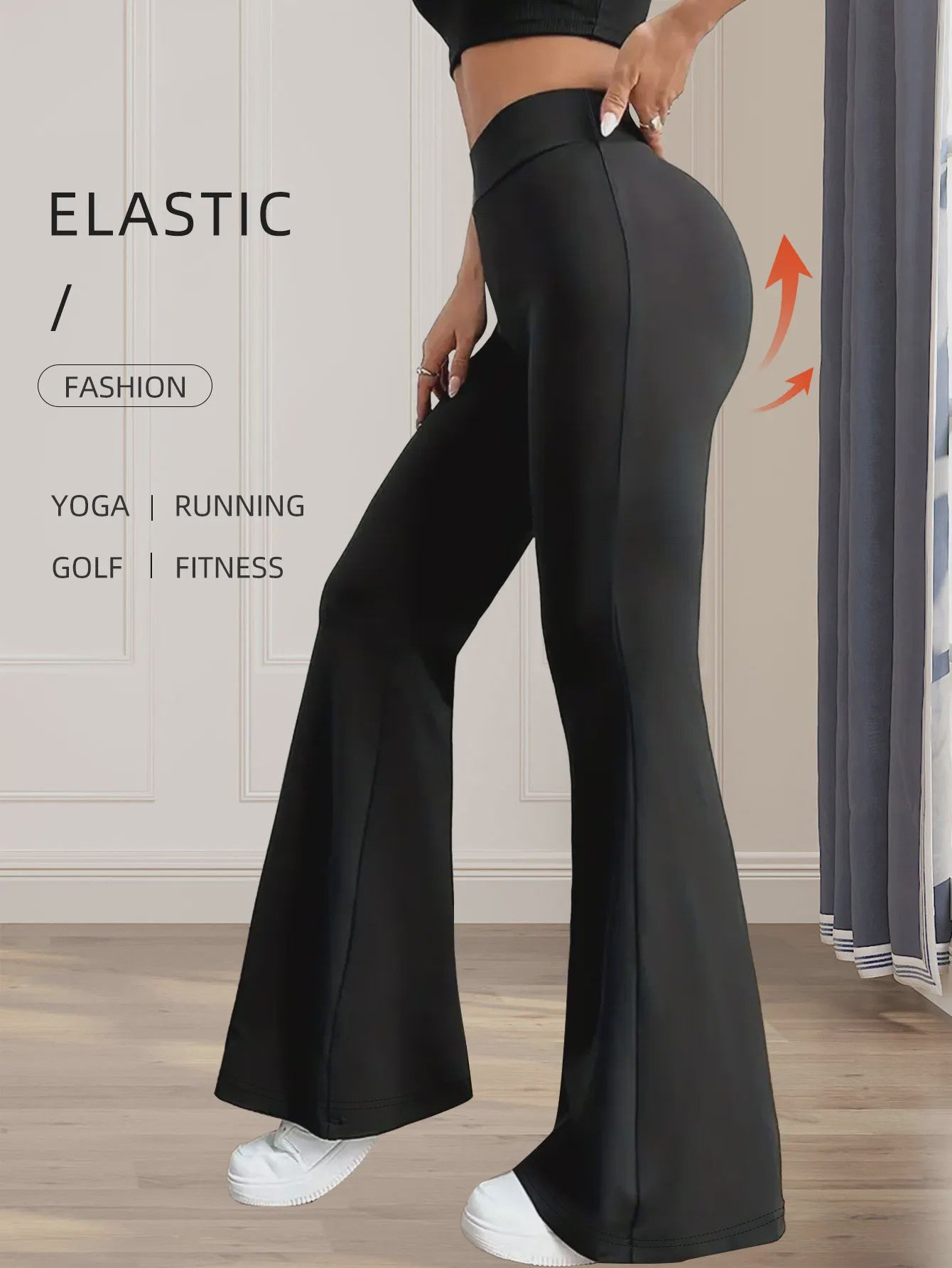 Dames Flare Broek Hoge Taille Zwart - Stijlvol & Comfortabel