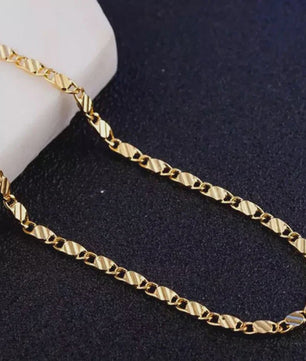 18K Gouden & 925 Zilveren Halsketting - 2MM Brede Zijschakel Ketting voor Dames & Heren
