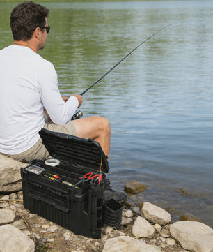 Waterdichte Vis Tackle Box met Hengelhouder - 2 Lagen Opbergorganizer