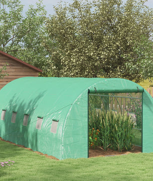 Outsunny Grote Tuinkas met Geïntegreerd Irrigatiesysteem - 6x3x2m - Groen