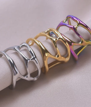 Unieke Dames Ringen van RVS - Vintage Stijl, Waterdicht & Textuur