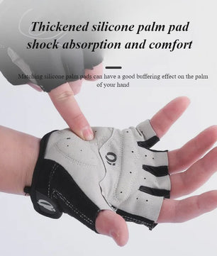 Fietshandschoenen Half Vinger - Ademend, Schokabsorberend met Antislip Siliconen Palm