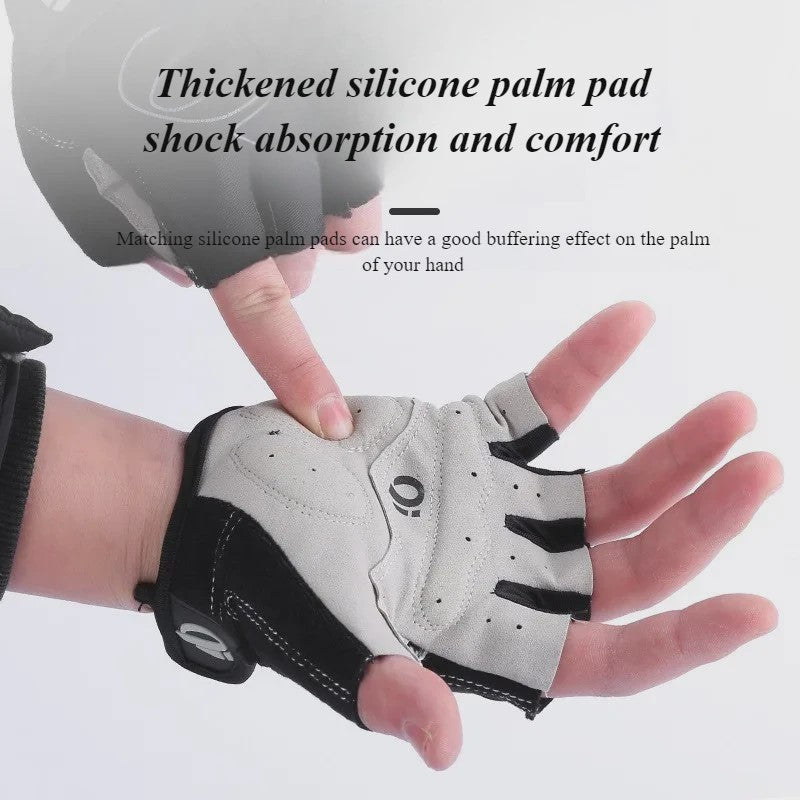 Fietshandschoenen Half Vinger - Ademend, Schokabsorberend met Antislip Siliconen Palm