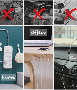 Zelfklevende Kabel Clips Organizer - Set van 20 Stuks voor Thuis, Kantoor & Auto