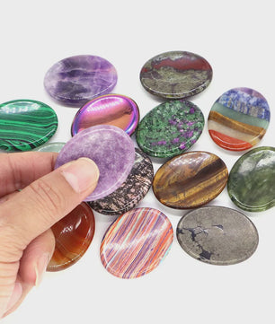 7 Chakra Kristallen Worry Stones - Ovalen Massage & Meditatie Edelstenen (35x45mm)