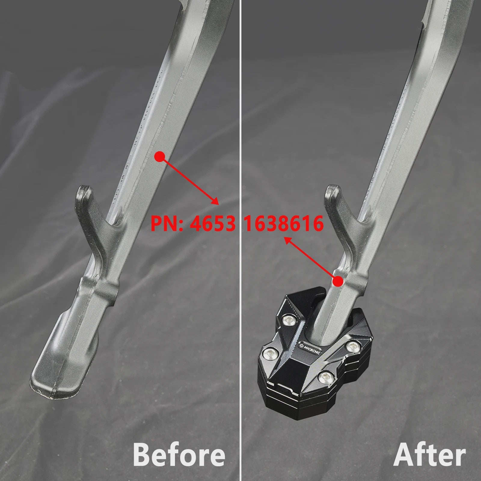 Kickstand Verbreding voor BMW R1300GS/GSA (2024-2025) - Verhoogt Stabiliteit