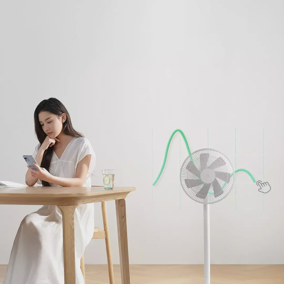 MIJIA Slimme DC Vloerstaande Ventilator 1X - 7 Bladen, 140° Luchtstroom, Stil (25.6dB), Slim Bedienbaar