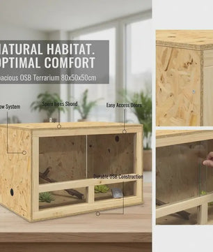 OSB Terrarium 80x50x50 cm voor Reptielen & Knaagdieren - Inclusief Thermometer