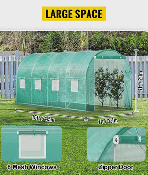 Ruime Tunnelkas met Verzinkt Frame en Waterdichte Hoes - Ideaal voor Tuin en Kweken