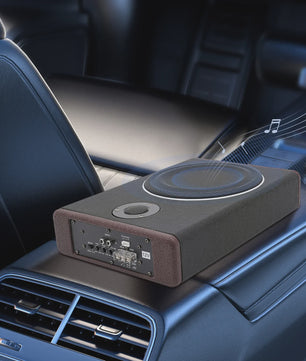 Ultra Slim 8-Inch Actieve Auto Subwoofer - Compacte Bass Audio met 600W Vermogen (12V)
