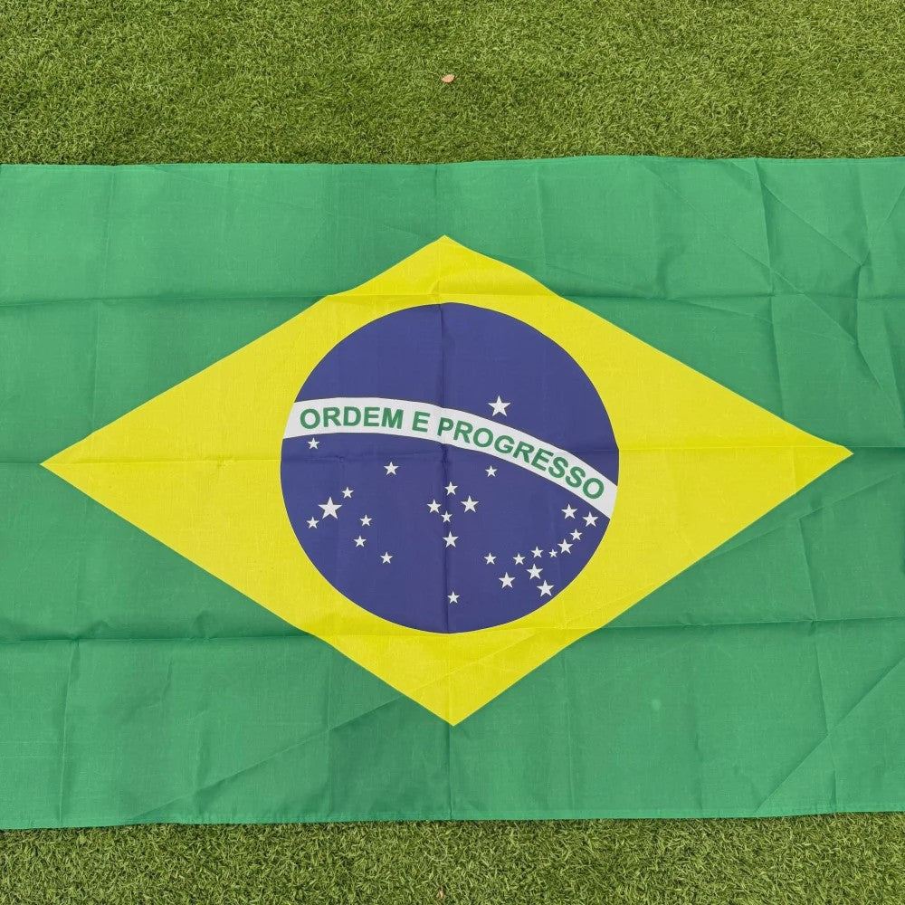 Braziliaanse Vlag 150x90cm - Duurzaam Polyester voor Binnen en Buiten