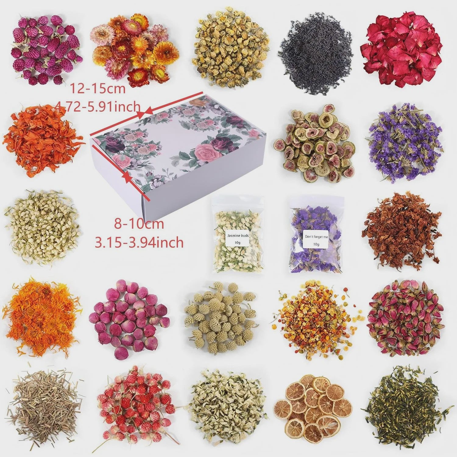 Gedroogde Bloemen & Kruiden Pakket - 40 Stuks - Knutsel & Decoratie Set