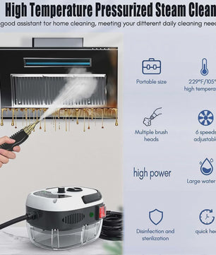 Krachtige 2500W Handheld Stoomreiniger - Hoge Druk & Temperatuur voor Keuken, Badkamer & Auto