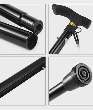 Verstelbare Aluminium Wandelstok - Opvouwbaar, Lichtgewicht & Antislip voor Wandelen en Ouderen
