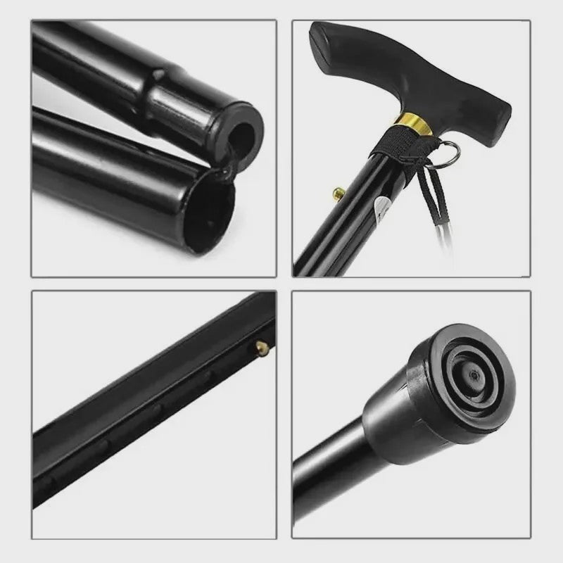 Verstelbare Aluminium Wandelstok - Opvouwbaar, Lichtgewicht & Antislip voor Wandelen en Ouderen
