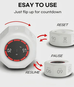 Visuele Flip Timer Kubus met LED Scherm & Gravity Sensor - Tijdmanagement Tool
