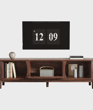 Bruin TV-meubel met Schuifdeuren & Open Vakken - 165 cm Breed - Geschikt voor TV tot 65 inch