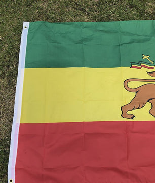 Ethiopië Vlag 90x150cm met Leeuw van Juda - Hoge Kwaliteit Polyester