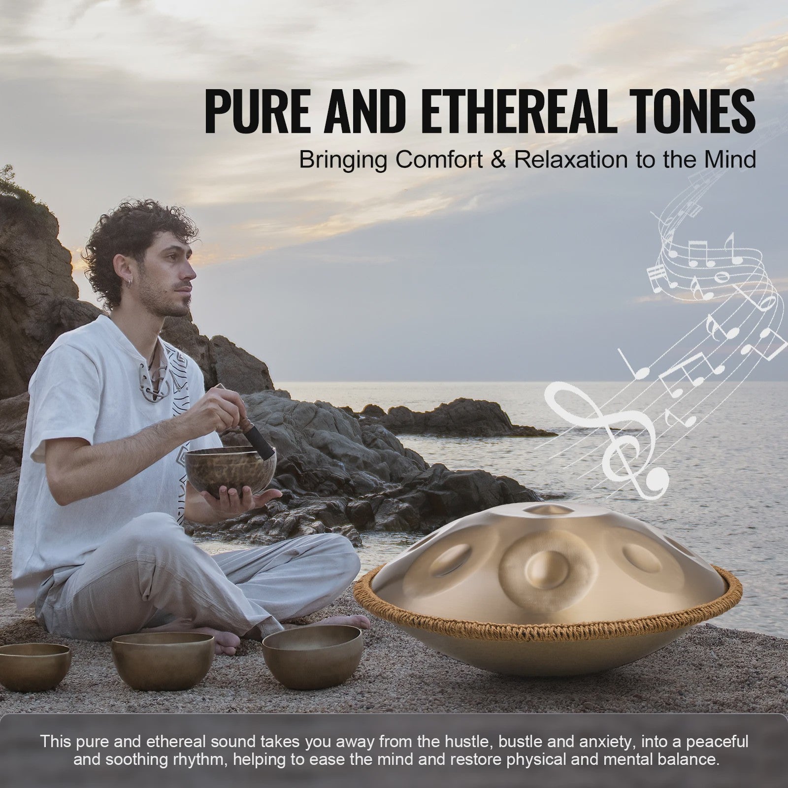 22-inch D Minor Handpan Drum: Helend Geluid voor Beginners