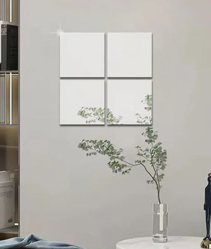 Decoratieve 3D Spiegelstickers Zelfklevend - 4 Stuks - 20x30 cm - DIY Muursticker