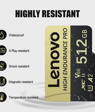 Lenovo High Endurance PRO Micro SDXC Kaart 512GB - 4K Video, Full HD, A2, V60