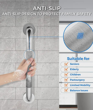 RVS Badkamer Handgreep & Douchesteun - Anti-slip Veiligheidshandgreep & Handdoekrek
