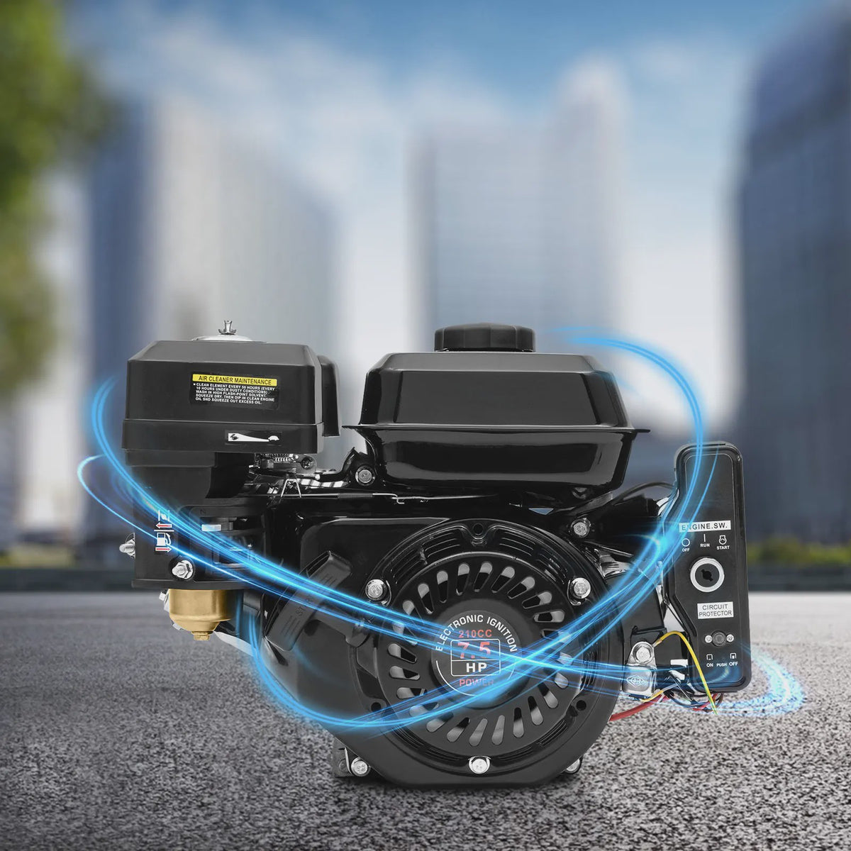 Krachtige 7.5HP 4-Takt Benzinemotor (212cc) met Elektrische Start & 3600 RPM - Industriële Kwaliteit Go-Kart Motor